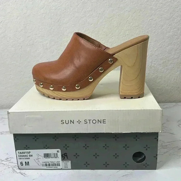 Sun + Stone - Tanyaa Microsuede Slip-On Mules Size 6 M - Picture 1 of 15
